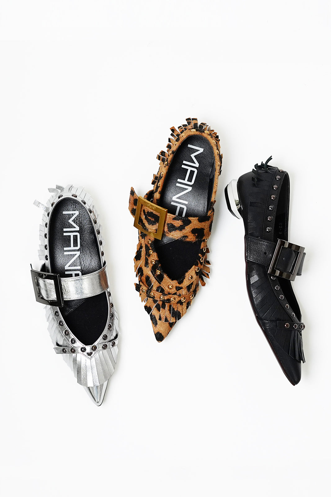 551193 Fringe and studded pumps