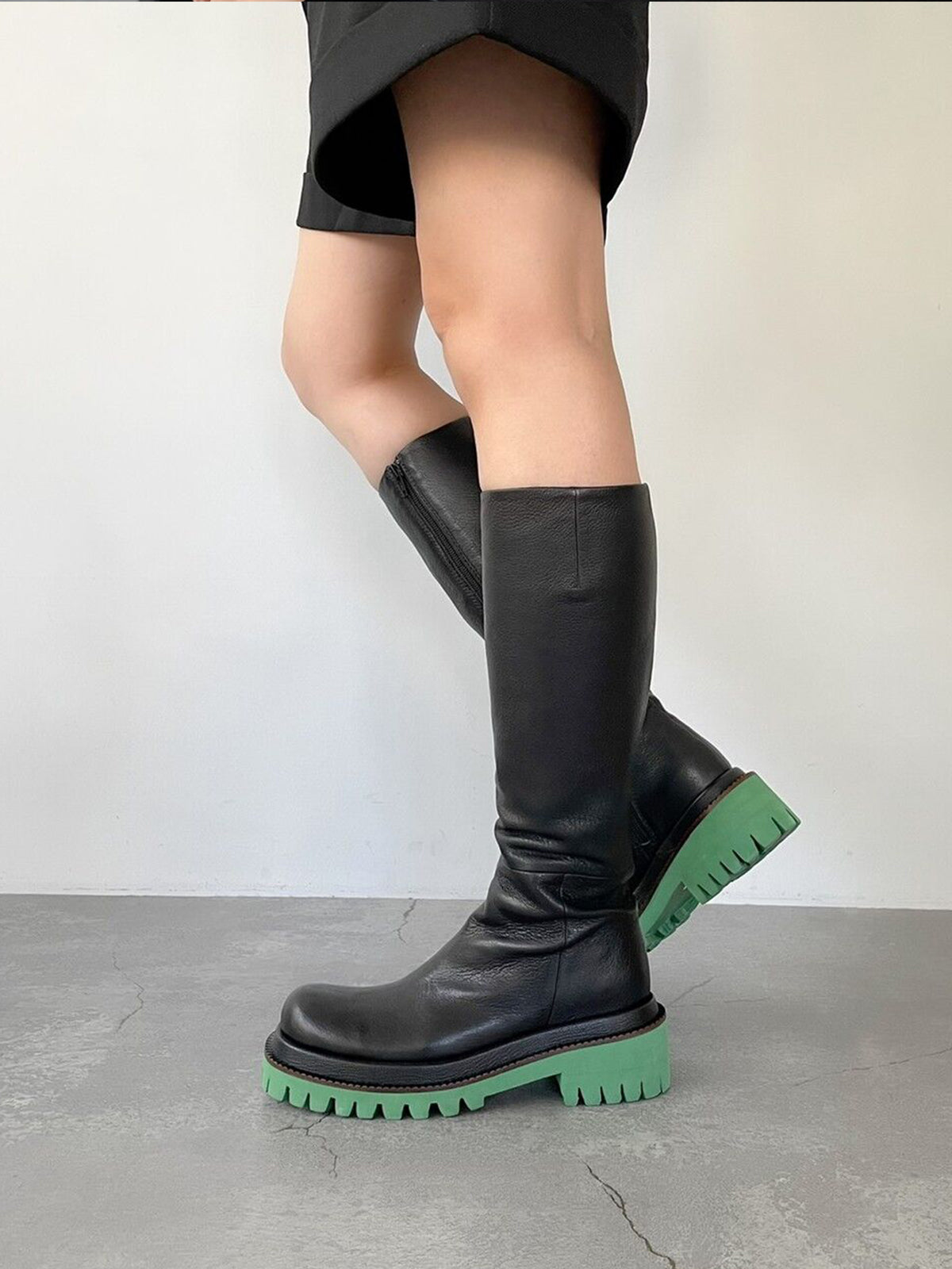529016 Lug sole long boots