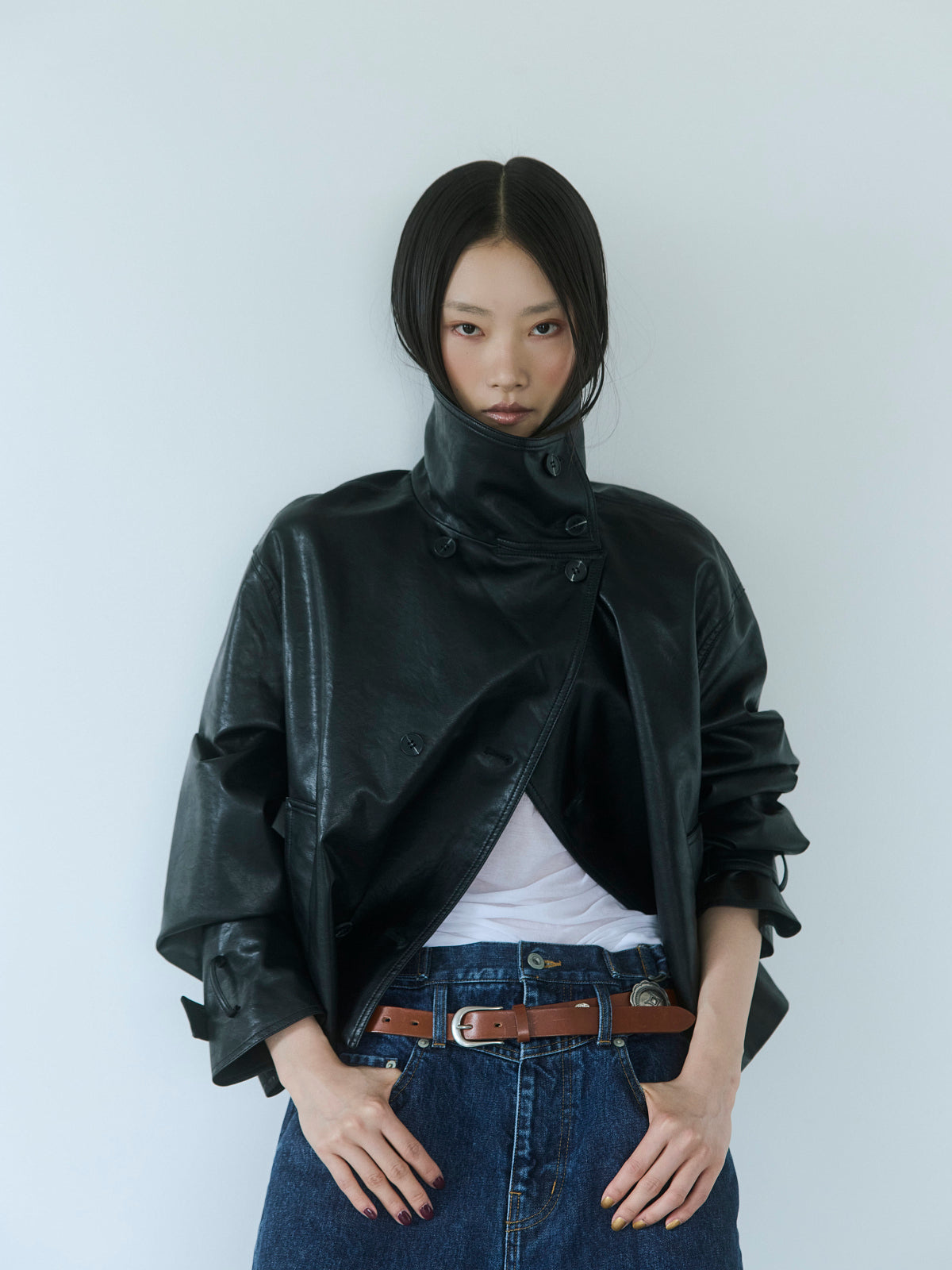 560413 Fake leather jacket