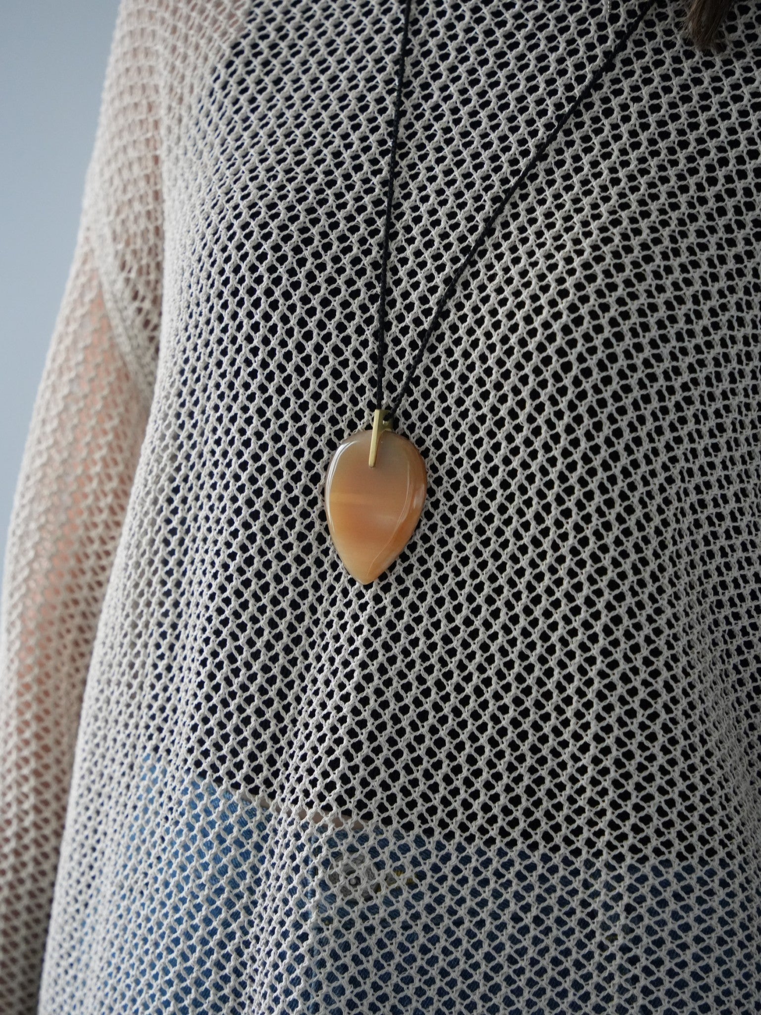 550268 buffalo horn code necklace