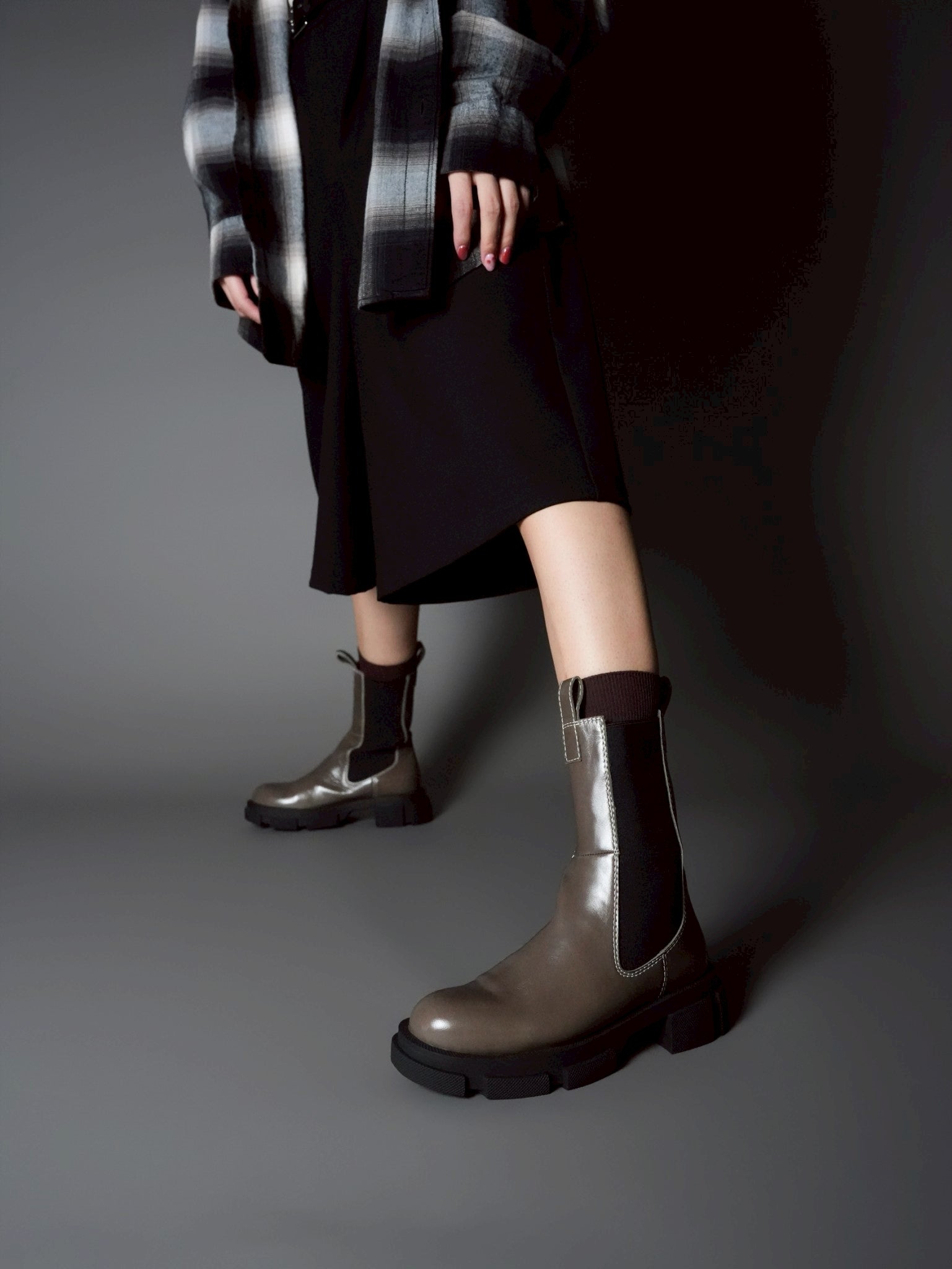 518029 厚底サイドゴアブーツ