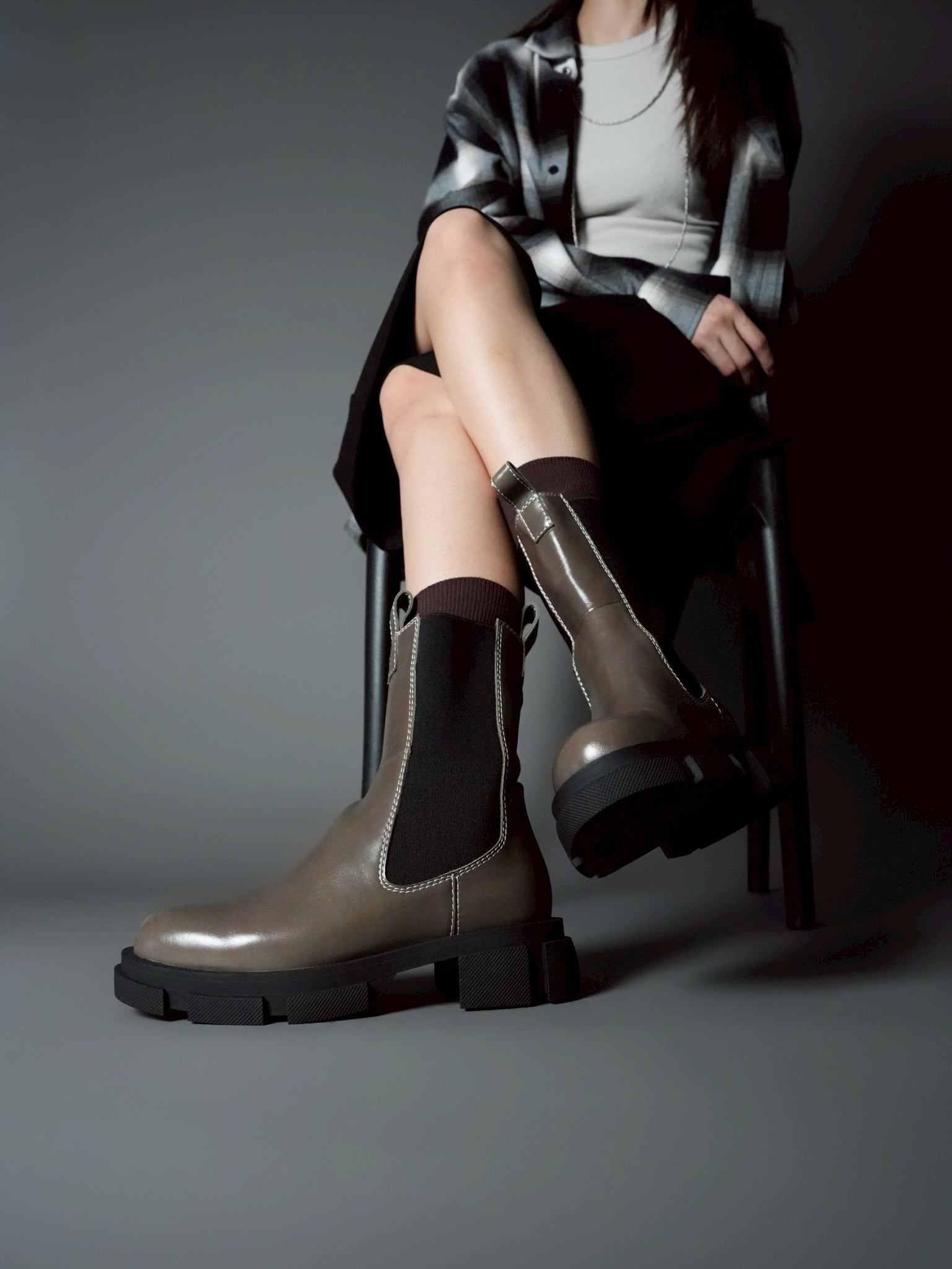 518029 厚底サイドゴアブーツ