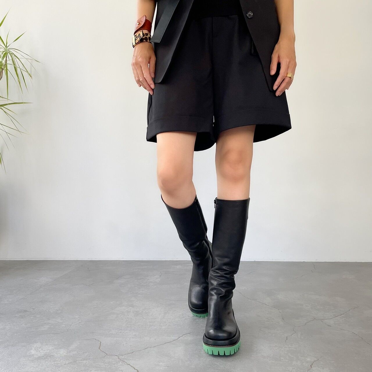 529016 Lug sole long boots