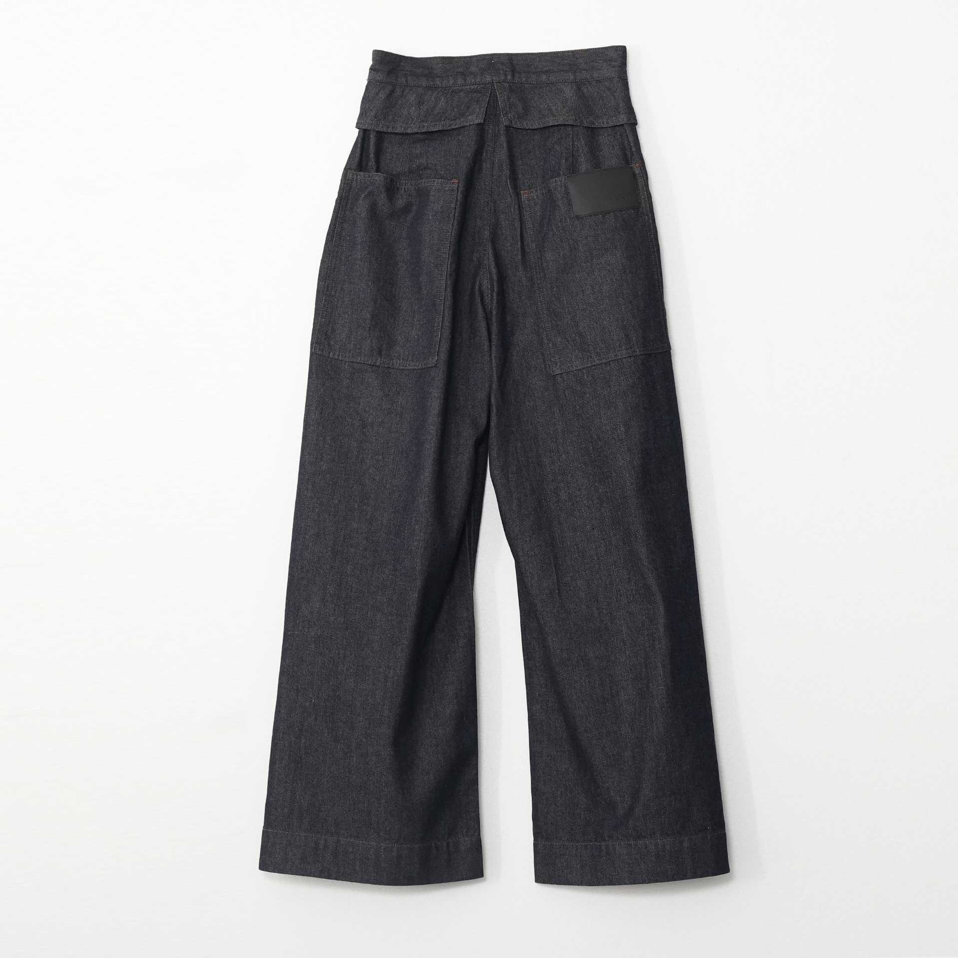 新品 マナスタッシュ ワイドシルエット ペインターパンツ L（W89cm） 黒 540402 Hight waist denim pants