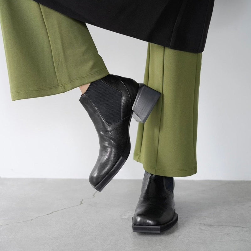 極美品 VAGABOND 黒 ローファー チェーン付き スクエア 38 24