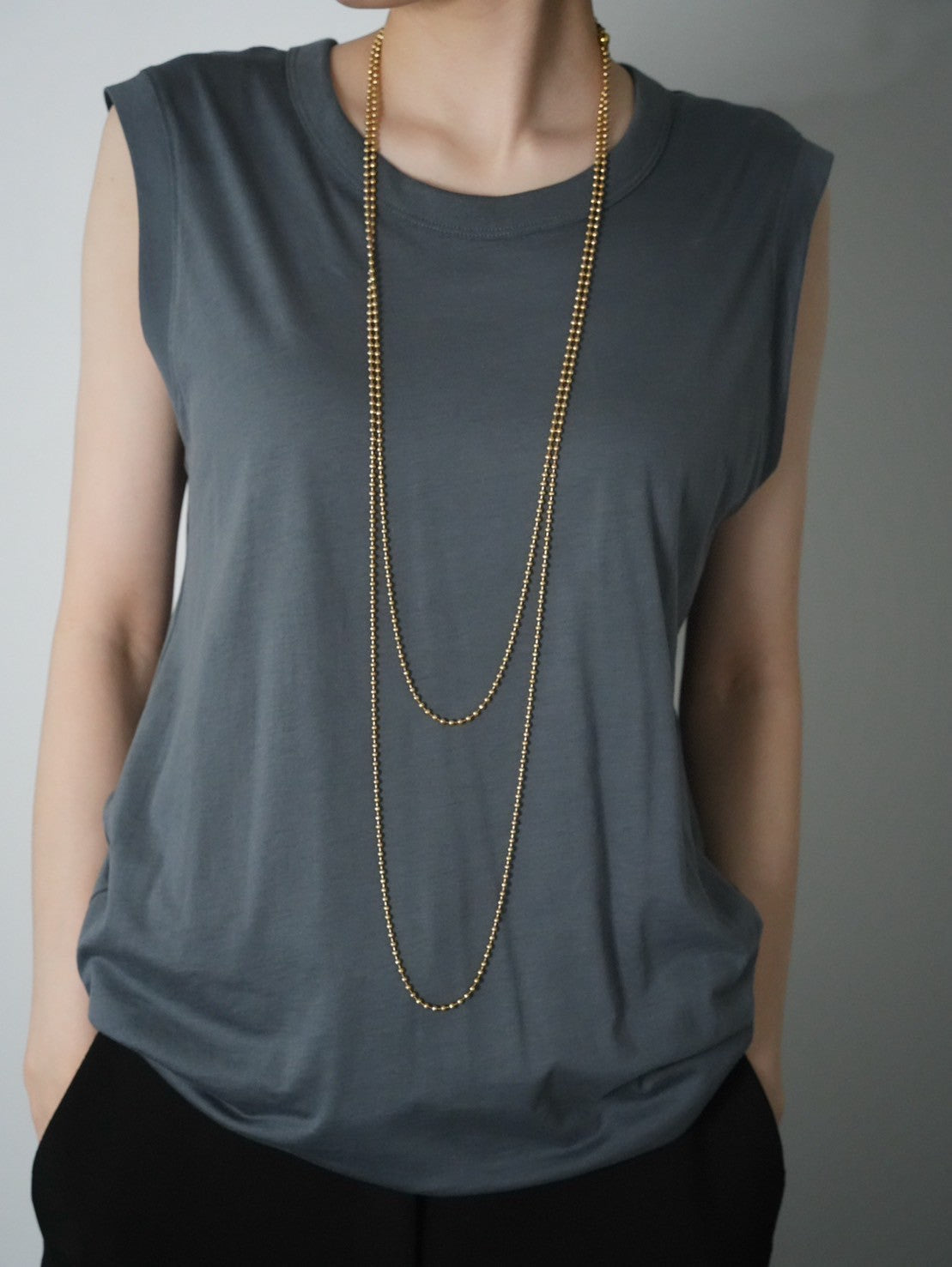 550218 ball chain long necklace