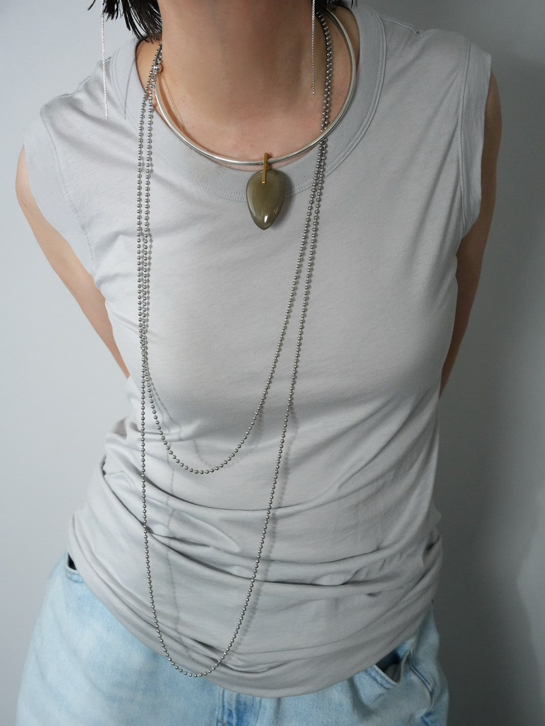 550218 ball chain long necklace